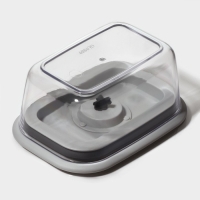 Ланч - бокс с вакуумным клапаном Доляна, 360 мл, 13,8&times;10&times;6,2 см, цвет прозрачный