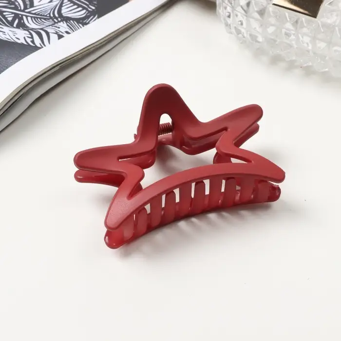 Крабик для волос &laquo;Матовый&raquo;, звезда, 7 см, МИКС