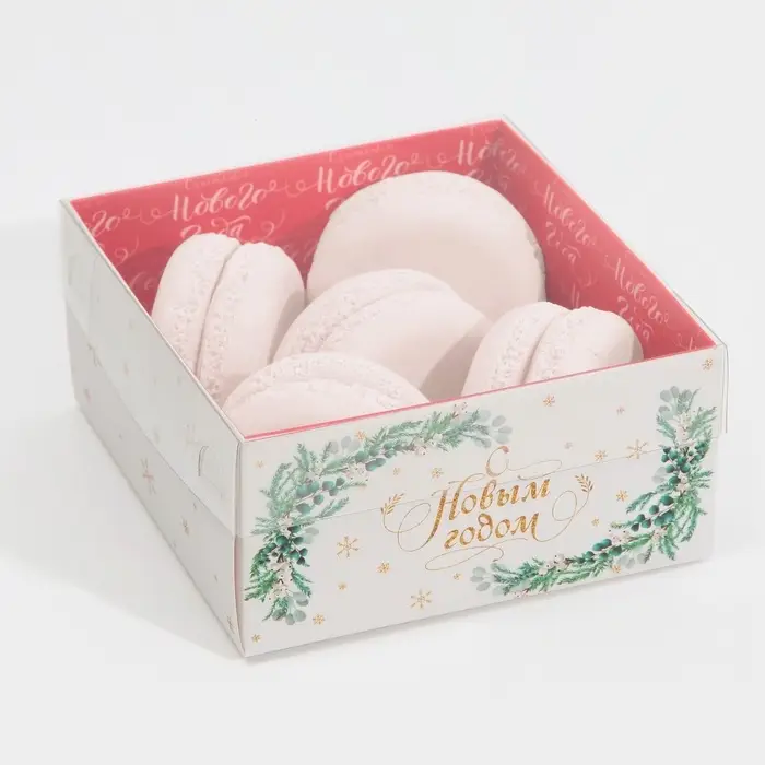 Коробка для кондитерских изделий с пластиковой крышкой &laquo;Паттерн&raquo;, 12 х 6 х 11,5 см