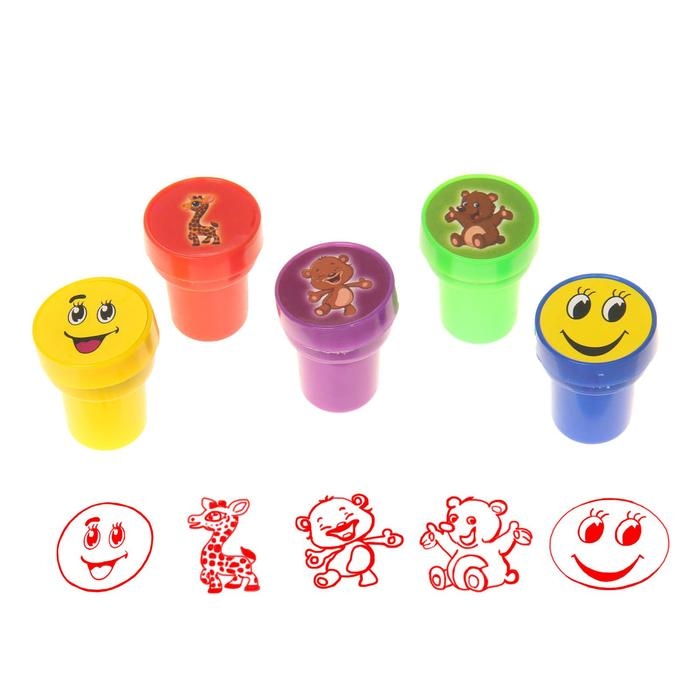 Печать цветная «Весёлая компания», набор 5 шт., МИКС Печать цветная «Весёлая компания», набор 5 шт., МИКС