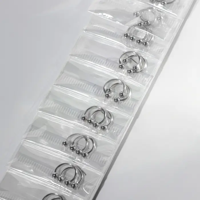 Пирсинг в бровь циркуляр, шар, d=8 мм, пара, цвет серебро