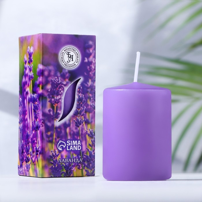 Свеча ароматическая "Лаванда", 4&times;6 см, в коробке