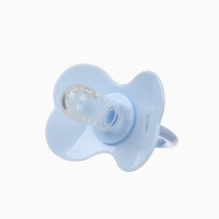 Пустышка классическая, с держателем, +0мес., цвет голубой