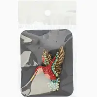 Брошь "Калибри", цветная в чернёном золоте
