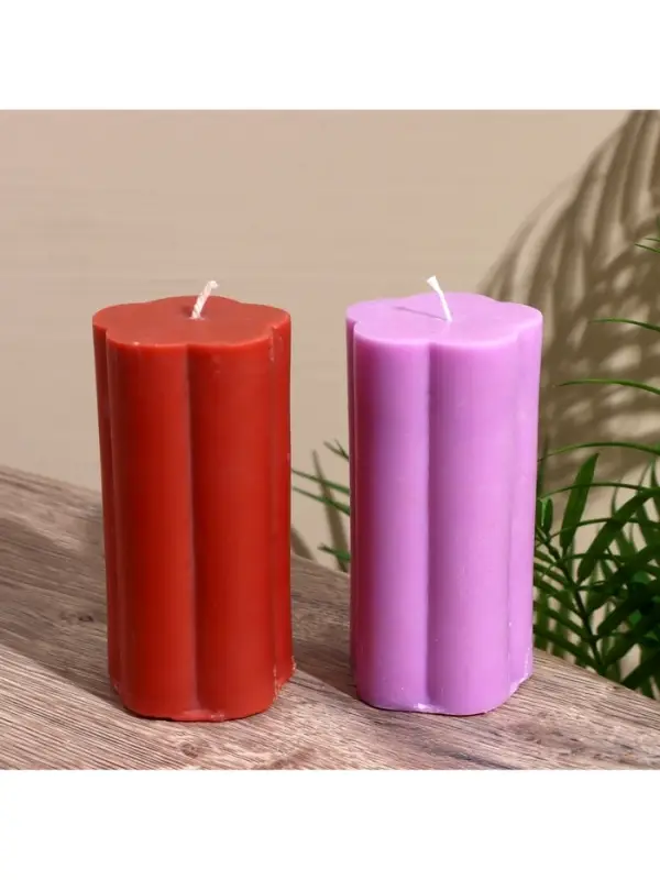 Свеча "Цветок" 6х6х12 см, соевый воск МИКС