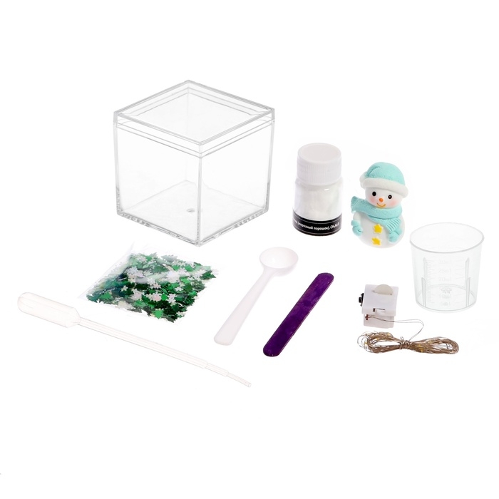 Набор для опытов «Снежный ночник: Снеговик», своими руками Набор для опытов «Снежный ночник: Снеговик», своими руками