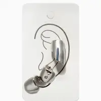 Набор серьги и каффа 3 шт. "Минимализм" тренд, цвет серебро