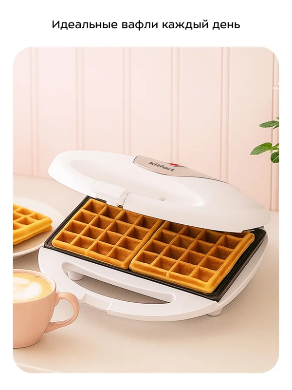Вафельница для бельгийских вафель КТ-4686 - 750 Вт