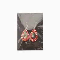 Серьги "Капельки" ракушка 5,5х2 см, цв. красный
