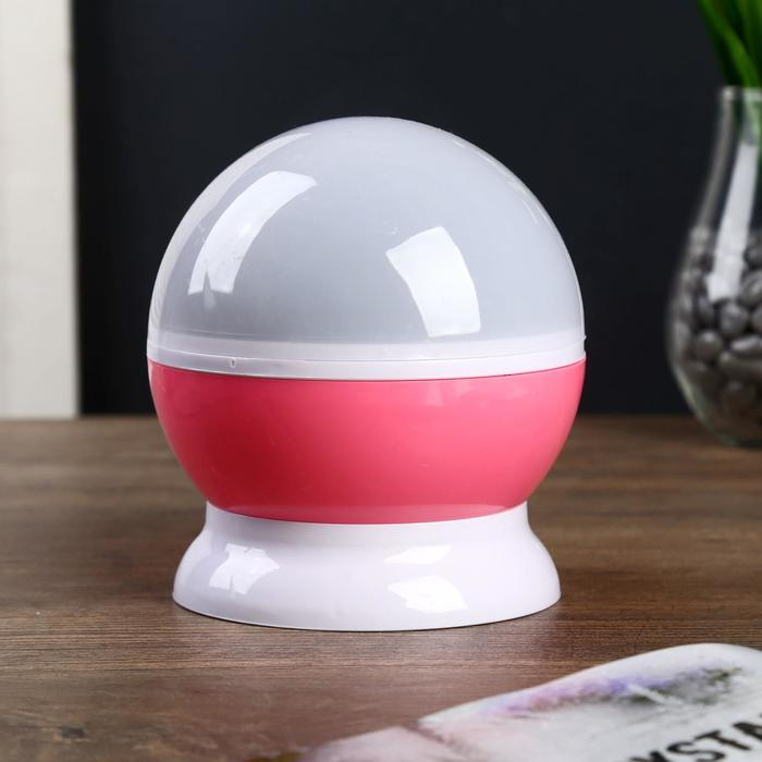 Ночник-проектор "Звёздное небо", вращение, (4ААА или USB) розовый 12*10 см RISALUX