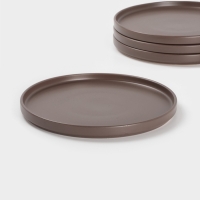Набор тарелок Доляна &laquo;Гранит&raquo;, 4 шт., d=26 см, керамика, коричневый