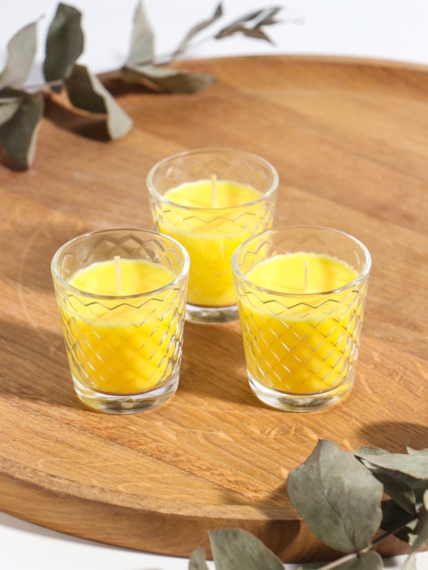 Свеча ароматическая в стакане (набор 3 шт) по 50 мл, 10 ч, 32 гр, СОЧНЫЙ МАНГО Свеча ароматическая в стакане (набор 3 шт) по 50 мл, 10 ч, 32 гр, СОЧНЫЙ МАНГО