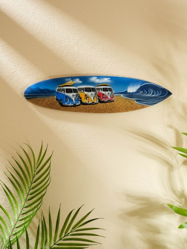 Панно "Доска для сёрфа "Три Сплитти" дерево 40х11 см