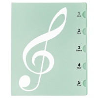 Нотная папка - 10 файлов 20 листов зеленая