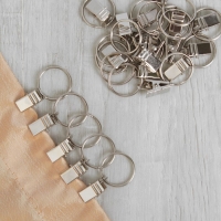 Кольцо для карниза, с зажимом, d = 22/26 мм, 20 шт, цвет серебряный Кольцо для карниза, с зажимом, d = 22/26 мм, 20 шт, цвет серебряный