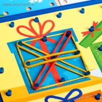 Геоборд &laquo;Новогодние задания&raquo; со сменными картинками и резиночками, МИКС