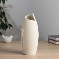 Керамическая ваза декоративная настольная &laquo;Уилстон&raquo;, для цветов, сухоцветов, d-5 см, 22&times;9.5 см, бежевый