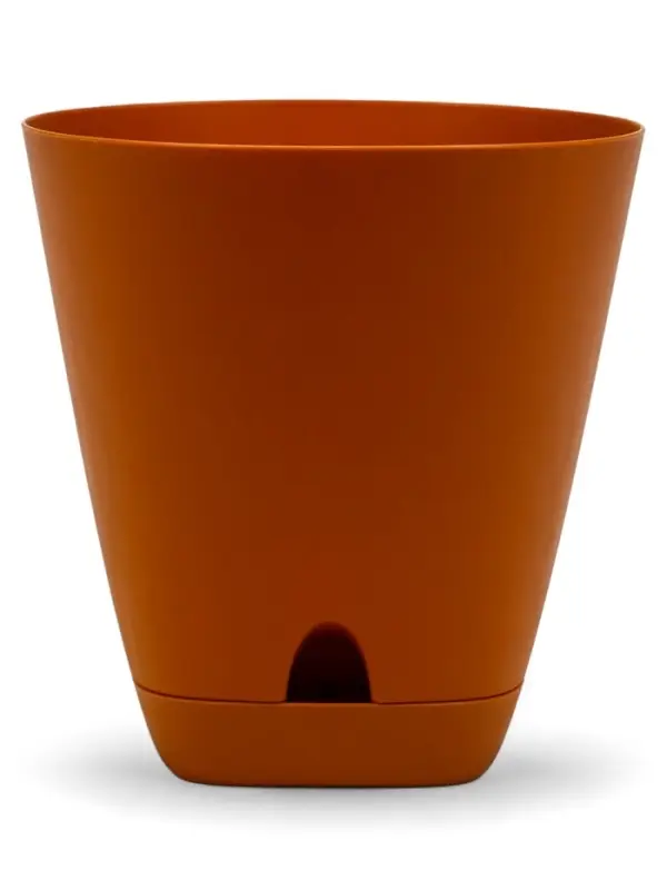 Кашпо с прикорневым поливом 2 л  D-14,5см, H-15см карамель "Гранд"