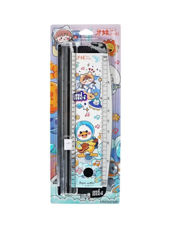 Резак для бумаги роликовый А4, до 3 листов,безопасное лезвие, длина реза 300мм,корпус черный