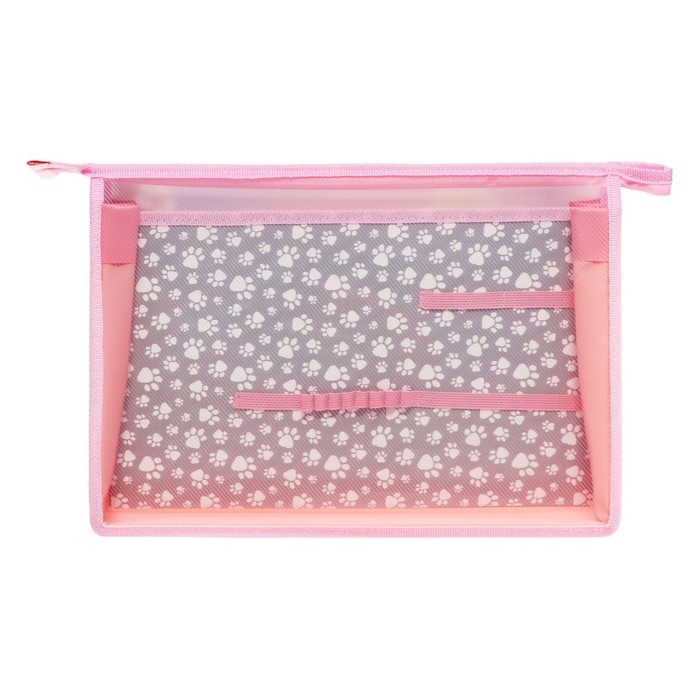 Папка для труда А4, молния сверху, пластиковая, ПТР-22, для девочки, Calligrata "Пушистик"