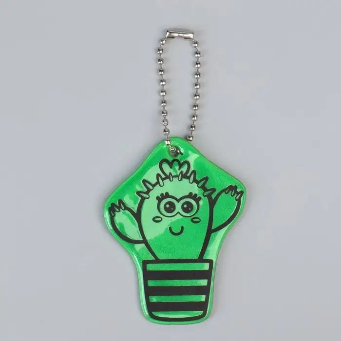 Светоотражающий элемент &laquo;Кактус&raquo;, двусторонний, 6&times;4.6 см, зелёный