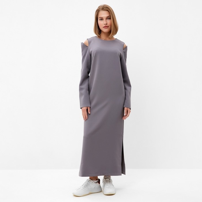 Платье женское MINAKU: Casual collection цвет графит, р-р 48 Платье женское MINAKU: Casual collection цвет графит, р-р 48