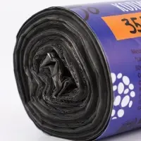 Мешки для мусора 35 л, ПНД толщина 10 мкм, 50 шт в рулоне, цвет черный