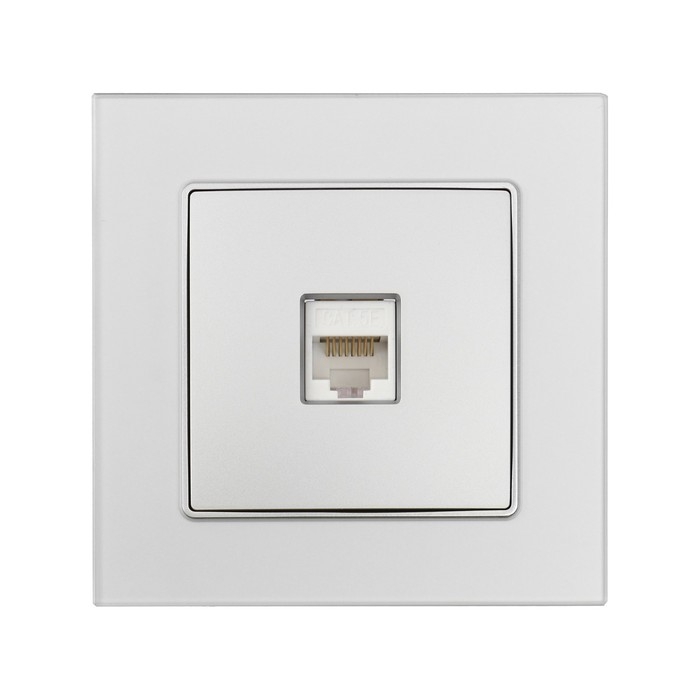 Розетка компьютерная одноместная TOT Matte Glass, скрытая, стекло, серебристая Розетка компьютерная одноместная TOT Matte Glass, скрытая, стекло, серебристая