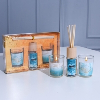 Диффузор ароматический и свечи интерьерные &laquo;OCEAN DREAM&raquo;, аромат океан, 20 х 12,5 х 5 см.