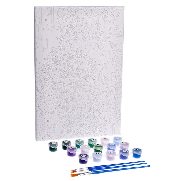 Картина по номерам на холсте с подрамником &laquo;Гортензии&raquo;, 20х30 см