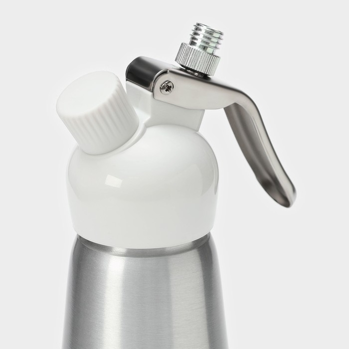 Кремер - сифон для взбивания сливок KONFINETTA, 1 л, 3 насадки, алюминий, серебристый