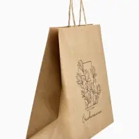 Пакет подарочный крафтовый &laquo;Цветочный&raquo; 22 х 25 х 12 см