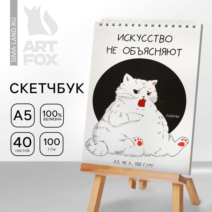 Скетчбук А5, 40 л 100 г/м2 Скетчбук А5, 40 л 100 г/м2 "Кот"