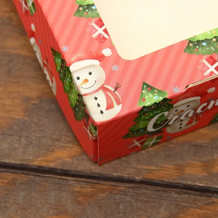 Коробка складная &laquo;Снеговичок&raquo;, розовая, 20&times;12&times;4 см