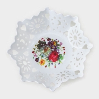 Ваза для хлеба и фруктов &laquo;Кубань. Месяц&raquo;, d=20 см, белый, рисунок МИКС