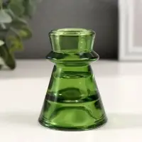 Подсвечник стекло на 1 свечу "Нео" прозрачный зелёный d=2,3 см 6х6х7,5 см