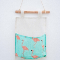 Органайзер подвесной с карманами Доляна &laquo;Фламинго&raquo;, 3 отделения, 20&times;60 см, цвет голубой