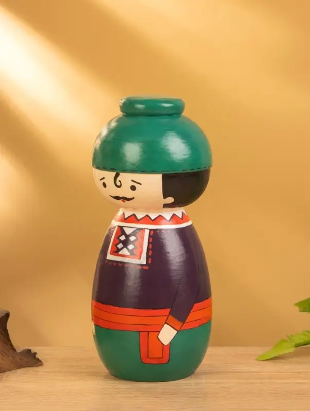 Деревянная кукла кокеши "Джун" 9х9х21 см