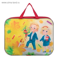 Папка с ручками текстильная, А4, 330 х 260 х 70 мм, Calligrata, &laquo;Снова в школу&raquo;