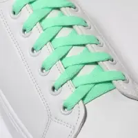 Шнурки для обуви, пара, плоские, 8 мм, 120 см, мятные