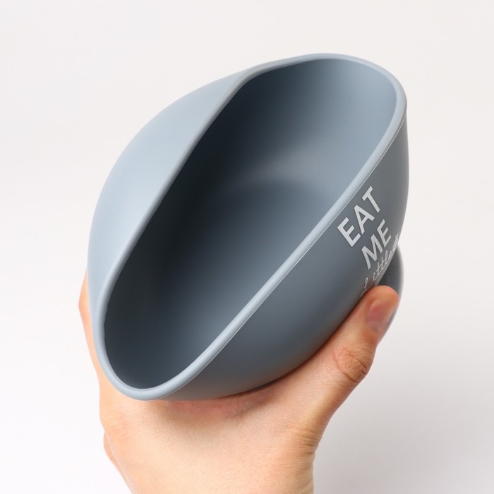 Тарелка детская на присоске и столовые приборы M&B, силикон, серый