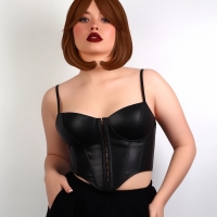 Парик искусственный, с чёлкой, имитация кожи, 30 см, цвет рыжий