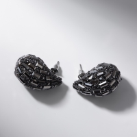 Серьги со стразами &laquo;Блеск&raquo; капля, серые