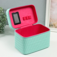 Шкатулка кожзам с зеркалом "Сердца. Мята" набор 3 шт 21х13,5х13;18,5х10,5х10;16,5х15х23 см Шкатулка кожзам с зеркалом "Сердца. Мята" набор 3 шт 21х13,5х13;18,5х10,5х10;16,5х15х23 см