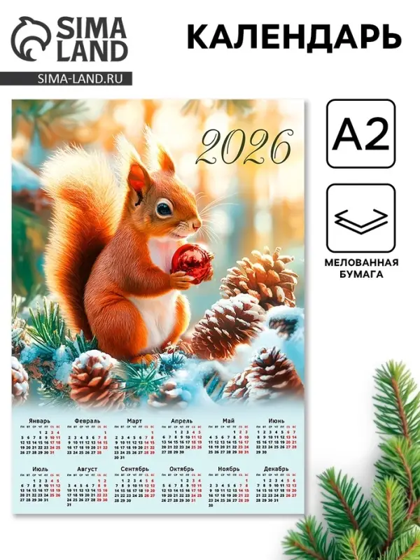 Календарь 2026 &laquo;Белка&raquo;, А2