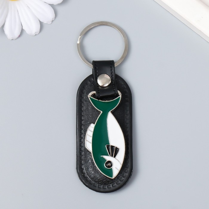 Брелок кожзам, металл "Рыба" МИКС 7х3 см