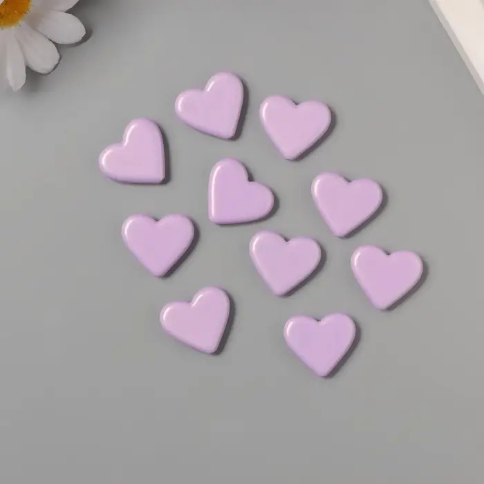 Бусины для творчества акрил "Сердечки гладкие" сирень 2,4х2х0,5 см