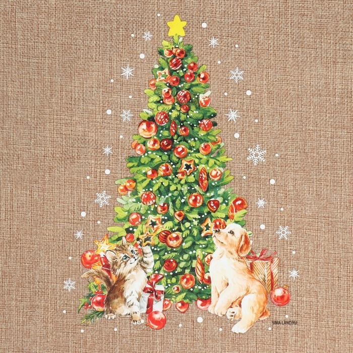 Мешок с термонаклейкой &laquo;Елочка&raquo;, 30 х 40 см +/- 1.5 см, Новый год