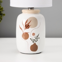 Настольная лампа с абажуром RISALUX «Ивелли», Е14, 40 Вт, белый, 13×13×27 см Настольная лампа с абажуром RISALUX «Ивелли», Е14, 40 Вт, белый, 13×13×27 см