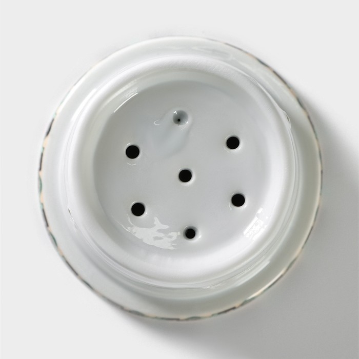 Кружка керамическая с крышкой и ситом &laquo;Птицы в пионах&raquo;, 300 мл